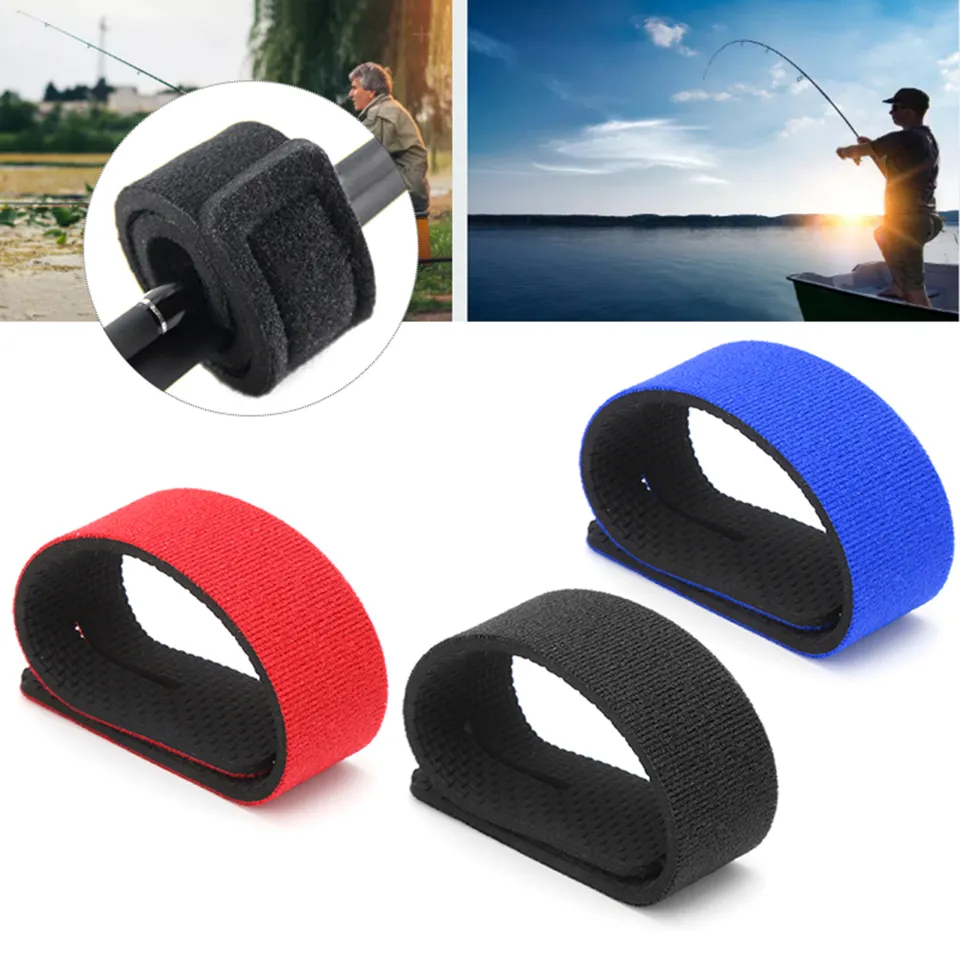 10pcs Fishing Rod Tie Holder Strap Belt Tackle Elastic Wrap Band Pole  Holder Fastener Ties Outdoor Fishing Rod Tie Strap Accessories