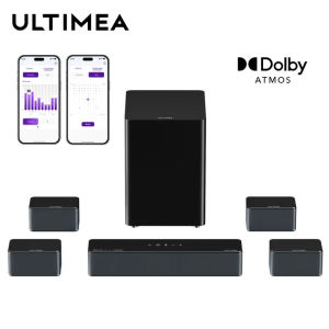 ULTIMEA Poseidon D80 Boom 7.1 Dolby Atmos Soundbar - Wireless Subwoofer 3D Surround&BASS MX HDMI eARC App Control