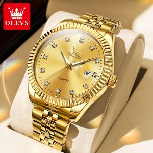OLEVS 5526 Luxury Quartz Watch Full Steel Band Waterproof Date Business Casual Wristwatch Men Casual Wristwatch