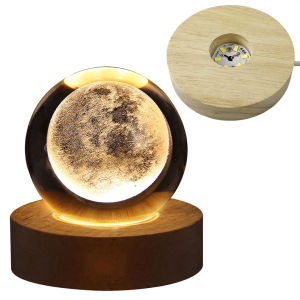 Glow-in-the-Dark LED Crystal Ball Night Light with 3D Engraving for Kids and Living Space Decor
