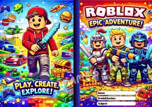 Roblox A5 School Notebook for Kids Boys Student | Waterproof Laminated Cover | 70 GSM Thick Paper