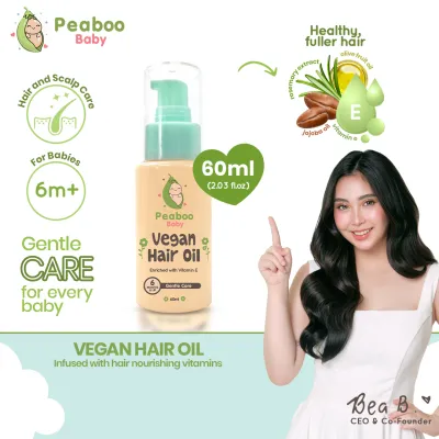 Peaboo Baby Vegan Scalp & Hair Oil Growth & Massage Flaky & Dry Scalp Vitamin E (60ml)