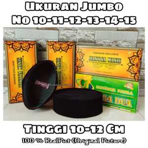 PECI SONGKOK POLOS HITAM UKURAN JUMBO PECI KUPIAH SONGKOK UKURAN JUMBO TINGGI 10 - 12 CM TERBARU