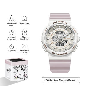 ZGO Jam Tangan Budak Electronic Watch For Girls 50M Waterproof Luminous Student Sport Fashion Gift 8570