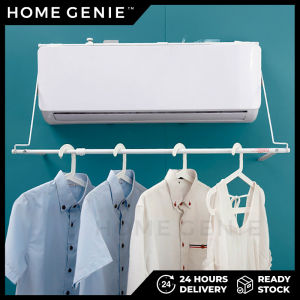Stainless Steel Indoor Aircon Hanger Washing Laundry Rack Clothes Drying Seluar Conditioner Clips By Home Genie