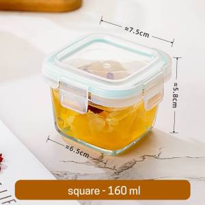 JOTO Microwavable Food Container Glass Food Container Food Storage with Cover Lunch Box Transparent