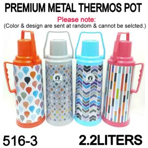 #GOLDEN DEER METAL THERMOS FLASK 2.2LITERS HANDY POT METAL THERMOS VACUUM FLASK 100% FULLY INSULATED