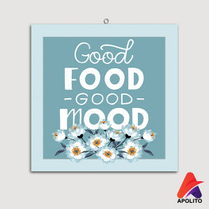 HIASAN DINDING KITCHEN DAPUR WHITE&BLUE (20X20 CM) WALL DECOR DEKORASI KAYU PAJANGAN DINDING POSTER