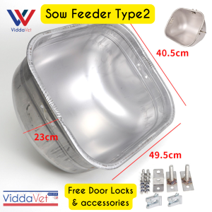 Sow feeder for pig with door locks and accessories pig feeder Livestock stainless steel pig feeder trough for sow