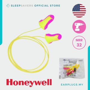 USA Honeywell Howard Leight Laser Lite Corded Earplugs | NRR 32 dB Noise Reduction | Soft Foam Comfortable Fit | Work Study Sleeping | 1 Pair