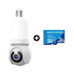 Bulb Surveillance IP Camera Night Vision Wireless Home Wifi Camera with two way Audio & Speaker LED light