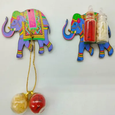 Elephant shaped| Decorative Designer Roli Chawal/Rice Holder Kumkum Haldi Holder Rakhi Pooja Thali Indian Festival Diwali Pujan Mandir Tika Roli Plate Housewa | For Diwali and many other Festivals Decoration Item (Pack of 1 | Size - 2inches Approximate)