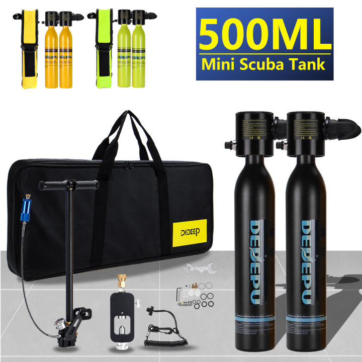 0.5L Mini Portable Scuba Tank Kit – Hand Pump, 10 Min Dive Time, For Pool & Snorkeling
