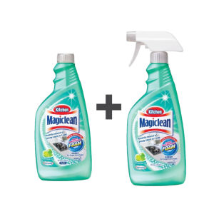 Magiclean Kitchen Cleaner Trigger Cleaner Spray 500ml Refill Lime / Apple Powerful Removal of Greasy Stains in 1 wipe