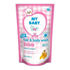MY BABY Hair & Body Wash Refill 400ml Sabun Bayi & Shampo Isi Ulang My Baby Shampoo Hair Body Wash