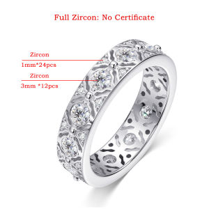 Certified 1.32cttw D Color All Moissanite Wedding Ring for Women 100% 925 Sterling Silver Wide Eternity Band Luxury Jewelry Gift