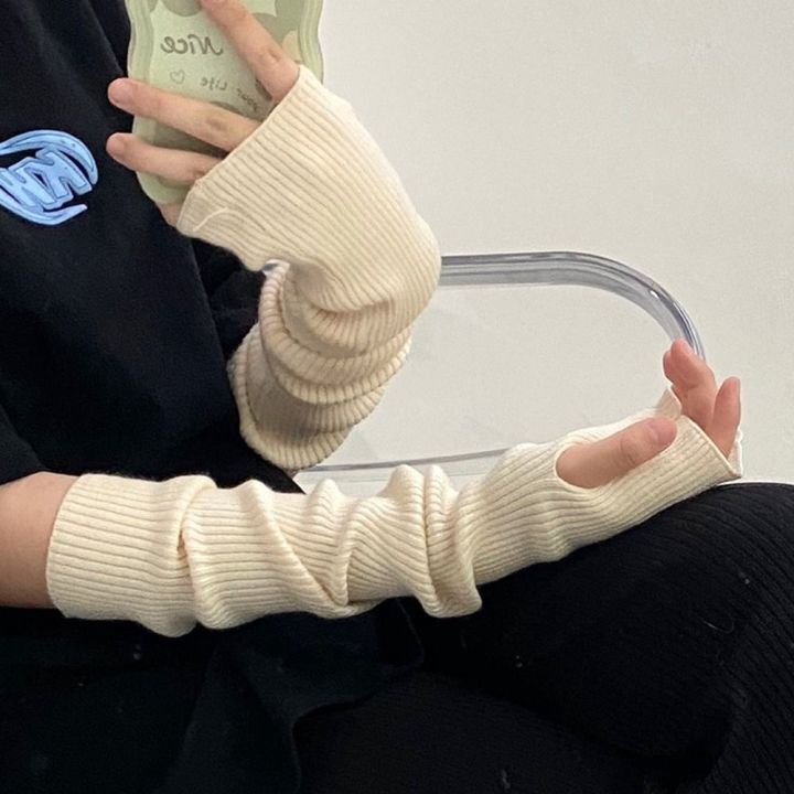 BAIXL Punk Elastic Winter Gloves Hand Sleeve Fingerless Gloves