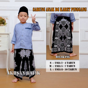 Sarung Anak Dengan Karet Pnggang Untuk Usia 2-10 Sarung Batik anak Model Rok Praktis Motiv Ronce Bahan Katun Lembut Adem Di Pakai