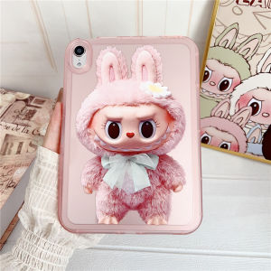 Kids Cute Cartoon LABUBU Case For For Apple iPad Pro Air 11 M2 M3 M4 A16 A17Pro 11th 10th 9th 8th 7th 6th 5th 4th 3rd Gen Mini 10.2 10.5 10.9 inch Tablet Soft TPU Jelly Shockproof Clear Back Cover