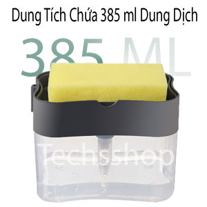 Hộp đựng nước rửa chén có kèm bọt biển - Hộp đựng nước rửa tay - Hộp bơm xà phòng - Dụng cụ rửa chén - Chà rửa nhà vệ sinh - Nhà tắm - Chà rửa nhà bếp - Xà bông