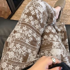 (Free Size Extended version)Cotton silk pajamas womens summer large size loose wide leg pants