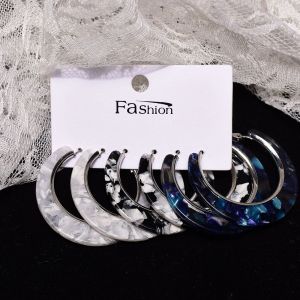 JAYQQ Geometric Fashion Circle Jewelry Dangler Big Eardrop Hoop Drop Earrings Acrylic Earrings Set