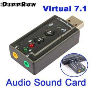 Mini USB 2.0 7.1 Channel Audio Sound Card Adapter USB To 3.5mm Jack Aux headset Adapter Stereo Audio sound card For Speaker PC Mic