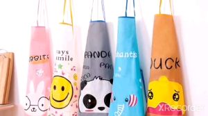 [READY STOCK] Oil-Proof Cartoon Translucent Waterproof Anti-Fouling Apron Adult Men and Women Cute Cooking Home Baking Kitchen Apron