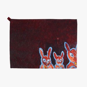 Japanese Kitchen Cloth – Tea Towel Three Cats Art by Itsuo Ozasa | by Mizunoki Kyoto Direct from Japan