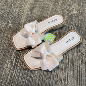 Murah Banget - Sandal Slop Wanita Motif Pita / Sandal Flat Wanita Korea Import / Sandal Wanita Import Karet Selop Pita / Sandal Model Pita