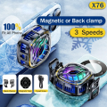 X76 Pro Phone Radiator Icing Style Adjustable Magnetically Fixed Back Clip Digital Display Fast Cooling Semiconductor Mobile Phone Heat Sink Gaming Cooler. 