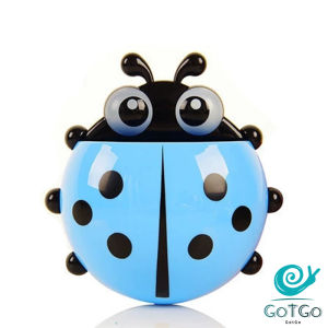 GotGo【มีสินค้าในสต๊อก】 ที่เก็บแปรงสีฟัน ที่วางแปรงสีฟันลายเต่าทอง การออกแบบติดผนังแบบไม่มีรูพรุน toothbrush holder