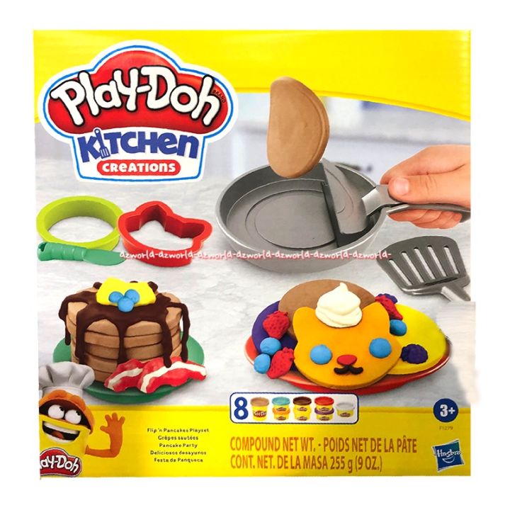 Play-doh Kitchen Creations Flip and Pancake Playset Mainan Lilin