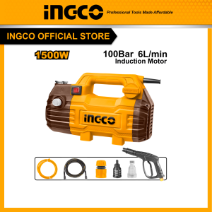 Máy rửa xe gia đình 1500W dây đồng motor không chổi than áp lực nước 100Bar INGCO HPWR15028
