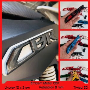 EMBLEM MOTOR CBR EKSTERIOR MOTOR VARIASI HURUF TIMBUL 3D BAHAN RESIN