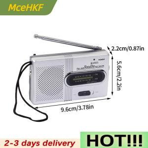 MceHKF Portable Mini Radio Handheld AM FM Music Player Speaker Outdoor Stereo Radio with Telescopic Antenna