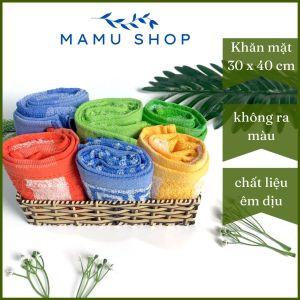 Khăn lau mặt cotton mềm Mamu shop 30 x 40cm mềm mại không ra màu M23