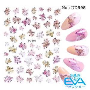 Miếng Dán Móng Tay 3D Chống Nước Chủ Đề Hoa Flower Collection Hoạ Tiết Hoa Tulip Hồng Tím Pink & Purple DD724 / DD729