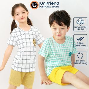 Đồ bộ ngắn tay quần áo Cool Feel mịn siêu mỏng mát mặc nhà mùa hè cho bé trai Unifriend Hàn Quốc U2024