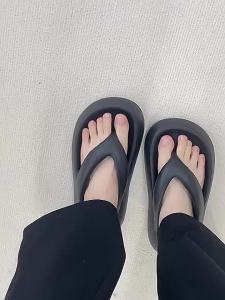 EVA Thick-Soled Flip-Flops For Women New Summer Model Height-Increasing Non-Slip Outdoor Beach Casual Slippers For Women