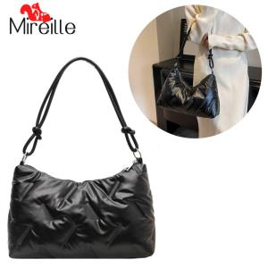 Women Puffy Hobo Bag Fashion Padded Shoulder Bag Large Capacity Puffer Satchel Bag Casual Winter Commuting Bag
