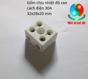cầu đấu điện gốm sứ 30A 5 lỗ 32x28x20 mm domino linh kiện điện chịu nhiệt độ cao
