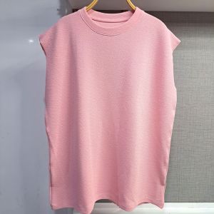 เสื้อแขนกุด โอเวอร์ไซส์ ลายน่ารัก มินิมอล สไตล์เกาหลี อก44" ผ้าวูลเวฟ ใส่สบาย ใส่ได้ทั้งผู้หญิงและผู้ชาย