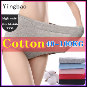 Yingbao M-3XL Plus Size Cotton Women Panties Underwear High Waist Briefs Tummy Control Ladies Panty