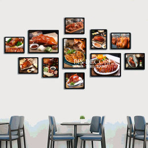 Bộ 11 khung ảnh vịt quay bắc kinh có sẵn khung trang trí decor quán kèm đinh treo