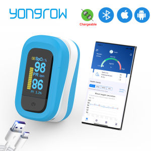 Yongrow Recharge Fingertip Pulse Oximeter Blood Oxygen Saturation Monitor Built-in Lithium Battery