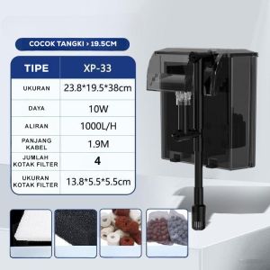 LEPET Filter Gantung Aquarium XP 33 / XP 36 Aquascape Hang-on Filter UNTUK AQUARIUM UK 80-120CM