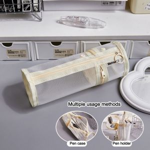 KENAIDOO Large Capacity Pen Bag Mesh Detachable Stationery Bag Creative Multi-function Pen Box Student