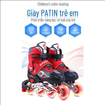Giày Patin trẻ em điều chỉnh size patin kidsport giày trượt bé trai bé gái - Giày Trượt Patin Trẻ Em TẶNG KÈM Mũ Và Đồ Bảo Hộ - Phù Hợp Từ 5 Đến 14 Tuổi - Bánh Xe Chất Liệu Cao Su Đúc Chắc Chắn Ma Sát Tốt - 3 TỐT STORE