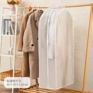 PEVA Clothes Dust Cover Transparent Clothes Water-proof Dust-proof Bag Hanging Coat Suit Cover With Zip Storage Bag